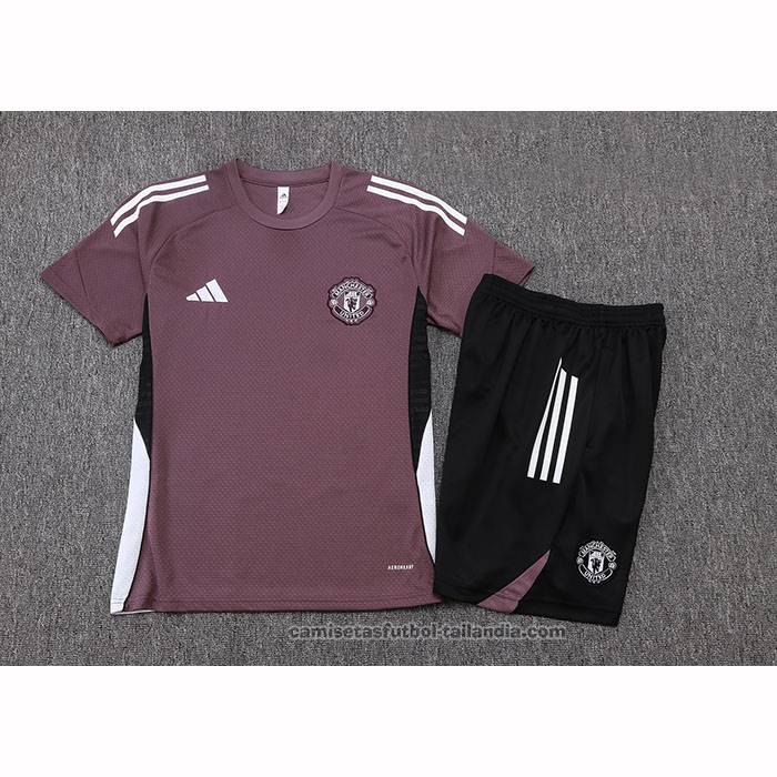 Chandal del Manchester United Manga Corta 25/26 Marron - Pantalon Corto